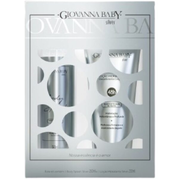 KIT BODY SPLASH + LOCAO HIDR SILVER GIOVANNA BABY