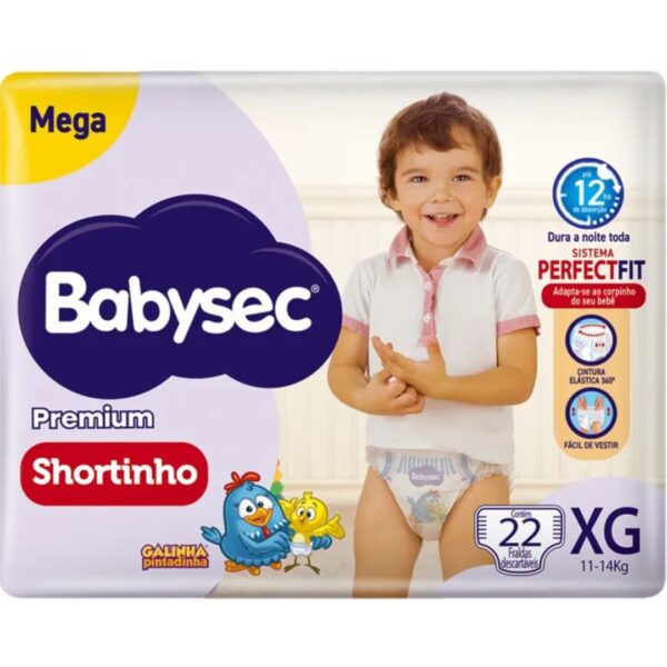 FRALDA BABYSEC PREMIUM SHORTINHO MEGA XG