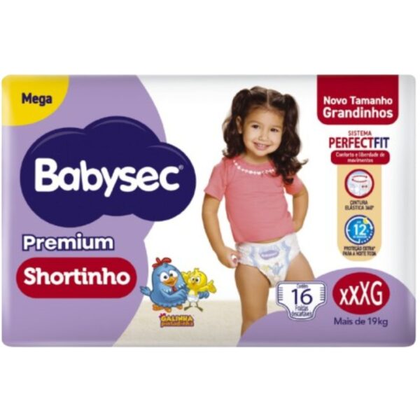 FRALDA BABYSEC PREM. SHORTINHO MGA XXXG IMP