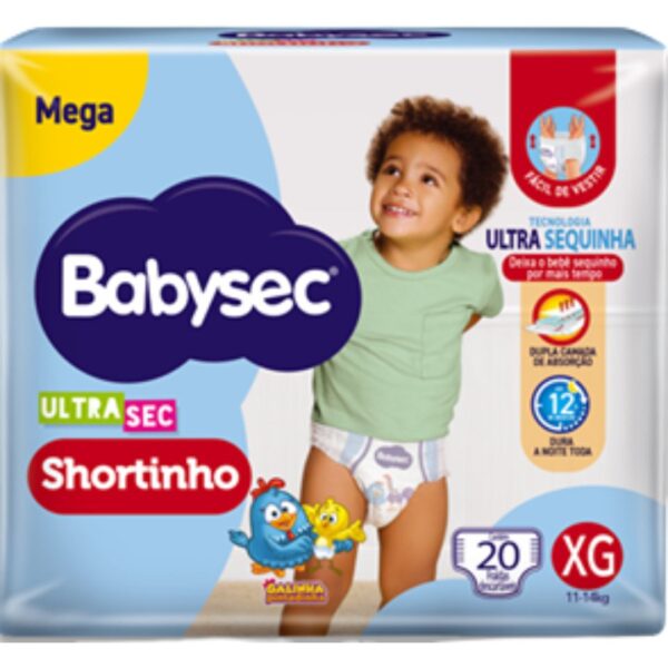 FRALDA BABYSEC ULTRA SHORTINHO MEGA XG IMP